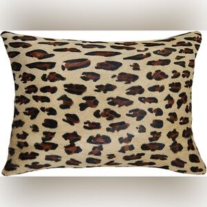 Natural Torino Cowhide LEOPARD Print Pillow Cover 12 x 20